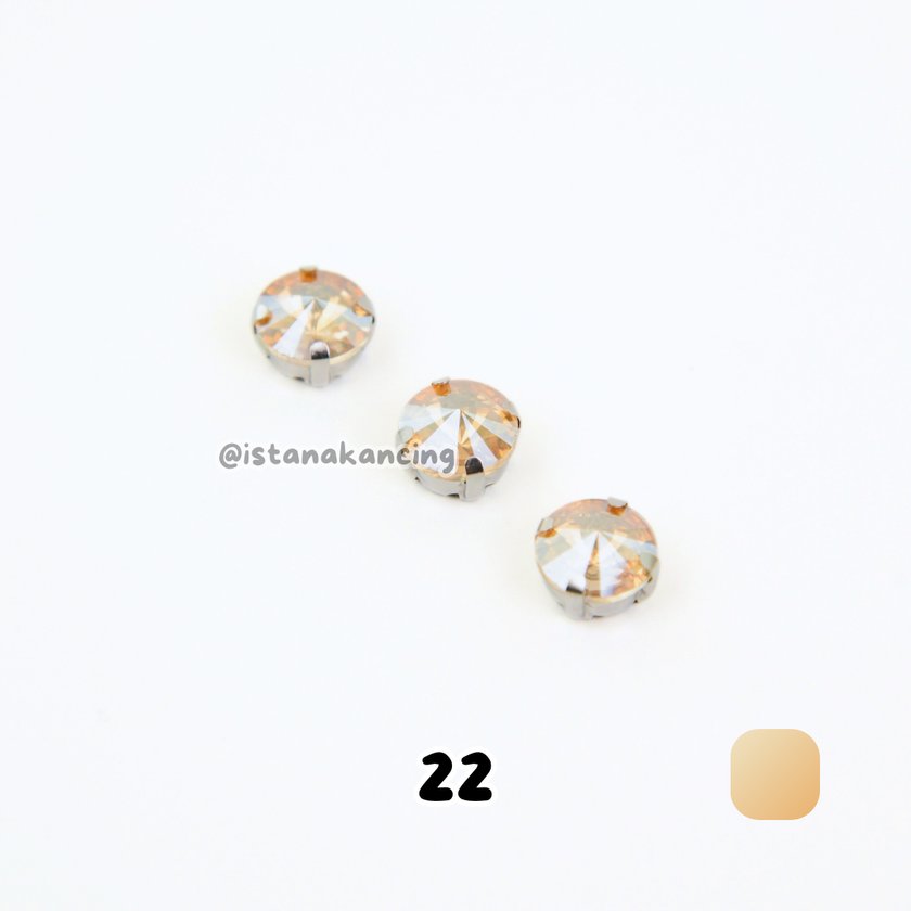 Round 10mm Rhinestone Kristal Cangkang