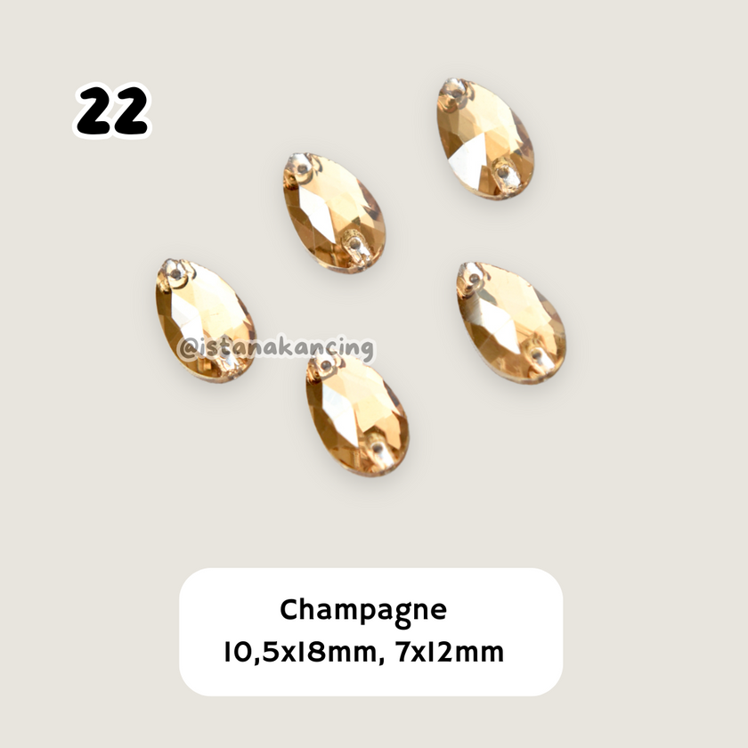 Kristal Jahit Tear Drop