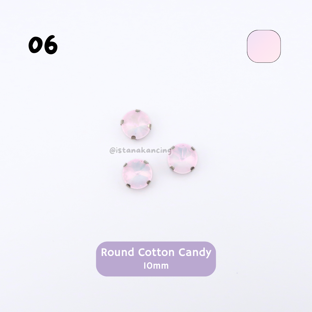 Round Pastel Crystal Claw Setting 10mm