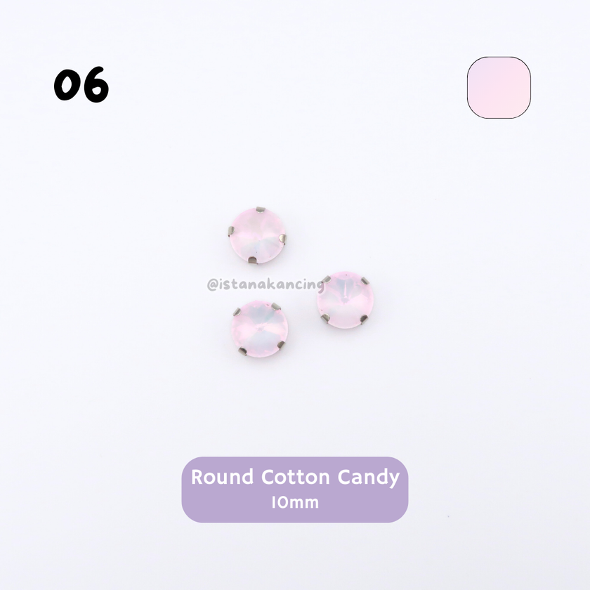 Pengaturan Cakar Kristal Pastel Bulat 10mm