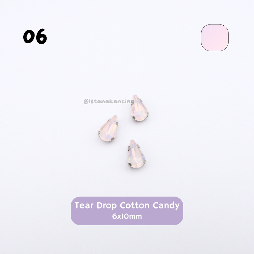 Tear Drop Pastel Crystal Claw Setting 6x10mm