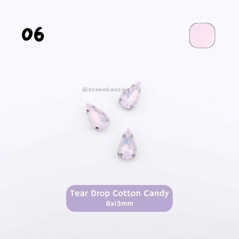 Tear Drop Pastel Crystal Claw Setting 8x13mm