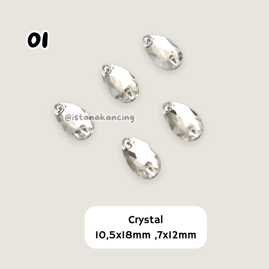 Kristal Jahit Tear Drop