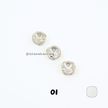 Round 10mm Rhinestone Kristal Cangkang