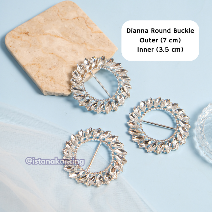 Diana Round Rhinestone Buckle