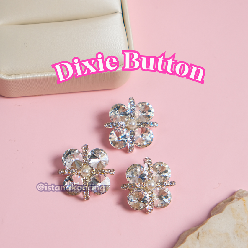 Dixie Rhinestone Button 25mm