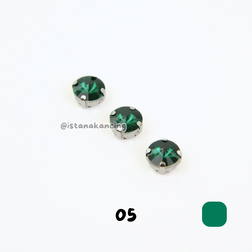 Round 10mm Rhinestone Kristal Cangkang