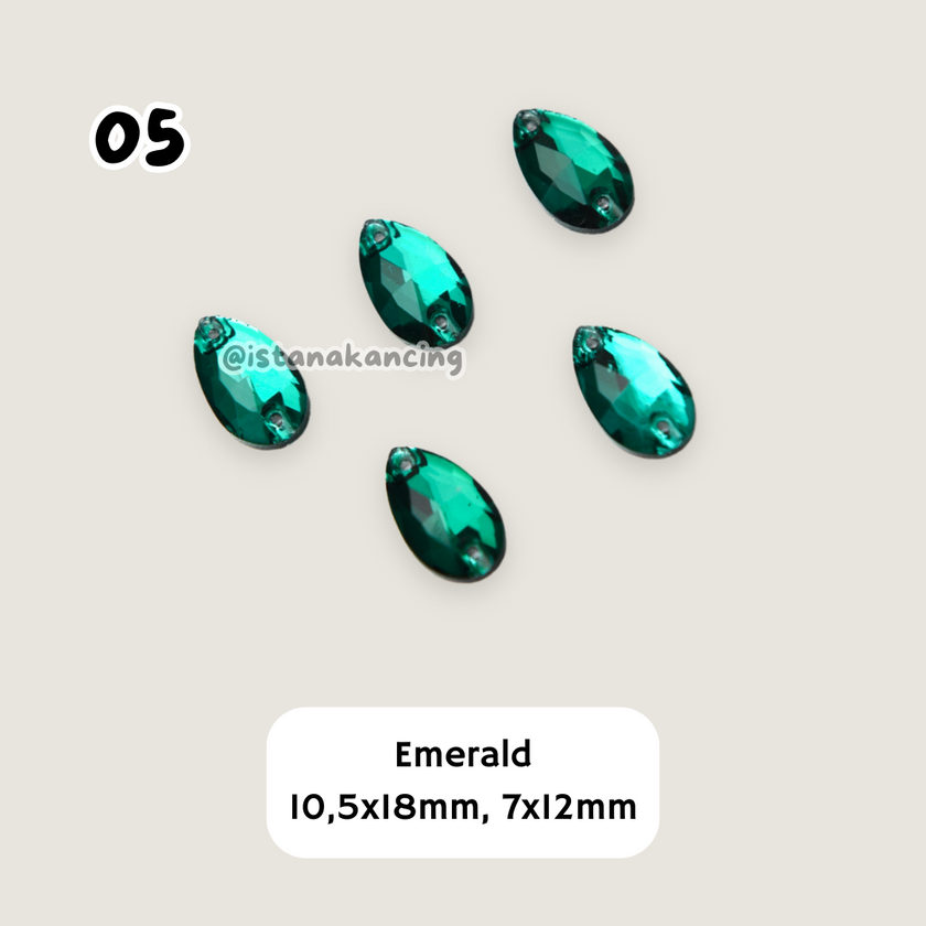 Kristal Jahit Tear Drop