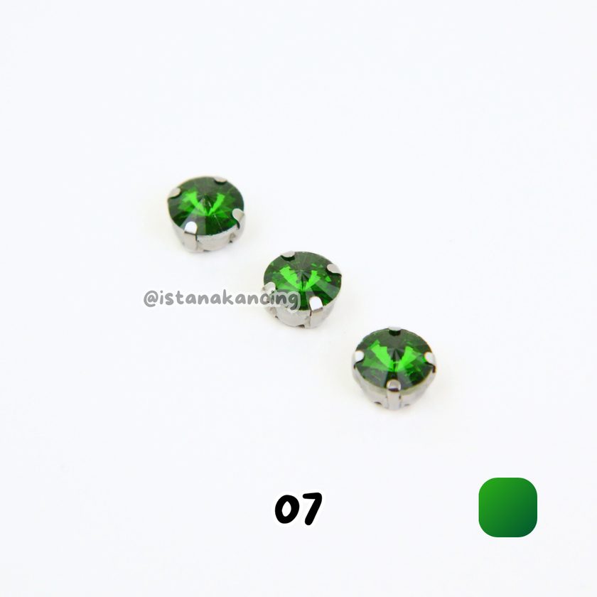 Round 10mm Rhinestone Kristal Cangkang