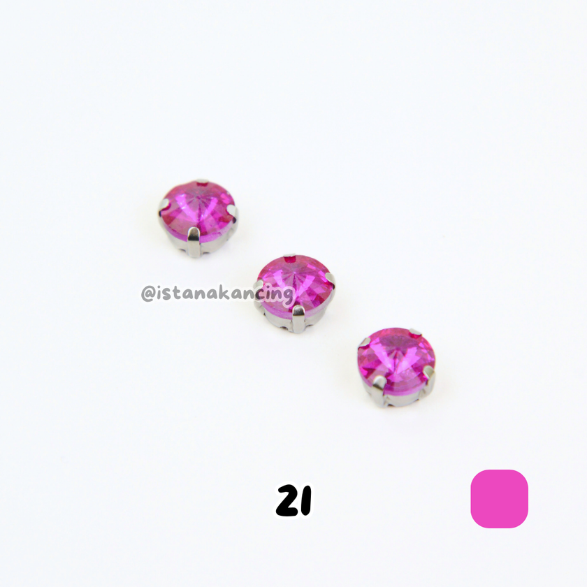 Round 10mm Rhinestone Kristal Cangkang