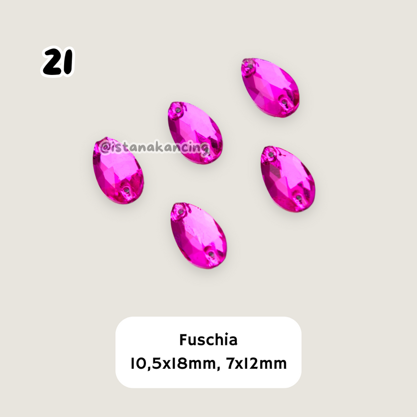 Kristal Jahit Tear Drop