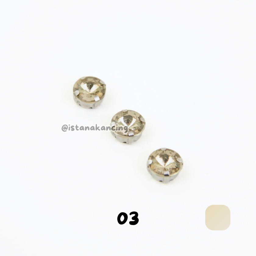 Round 10mm Rhinestone Kristal Cangkang