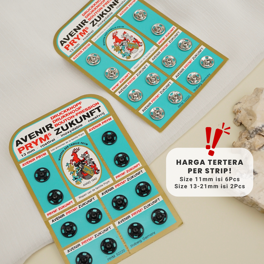 Kancing Cetet PRYM | Harga  ECERAN PER STRIP