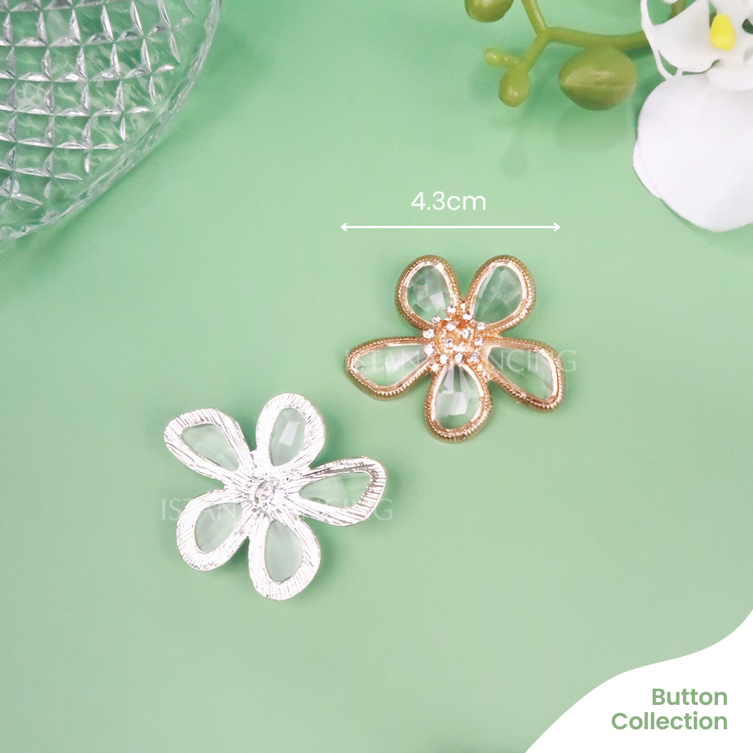 Kancing Jamur Unik Raline Button | Aksesoris Blazer Dress Bunga Cantik Premium | Istana Kancing