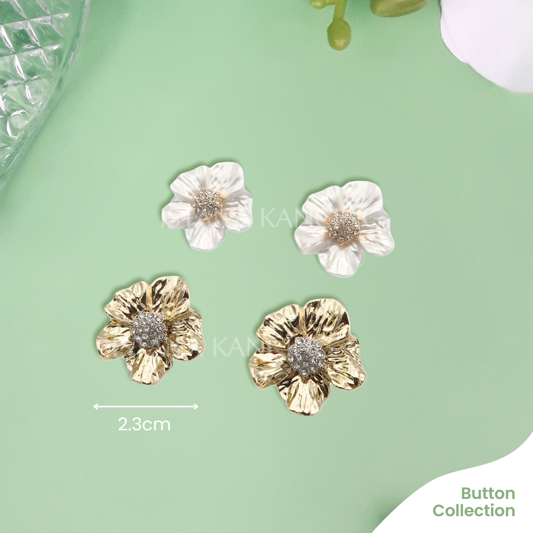 Kancing Jamur Unik Edelweis Button | Aksesoris Blazer Dress Mewah Cantik Premium | Istana Kancing