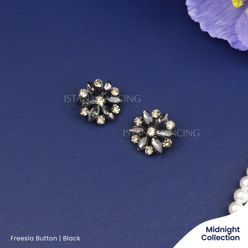 Kancing Jamur Freesia Button | Kancing Rhinestone Permata Cantik Premium Button | Istana Kancing
