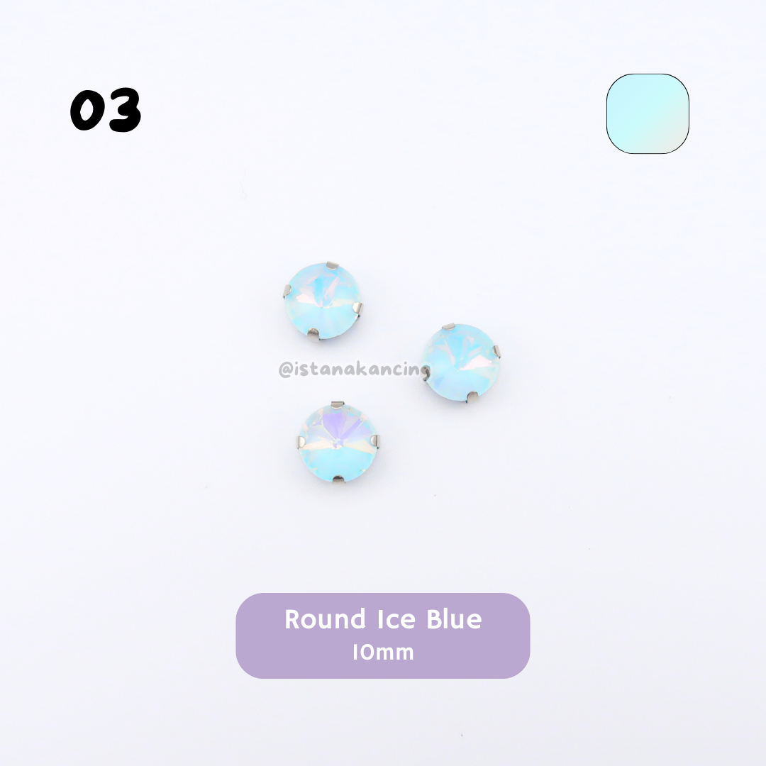 Round Pastel Crystal Claw Setting 10mm