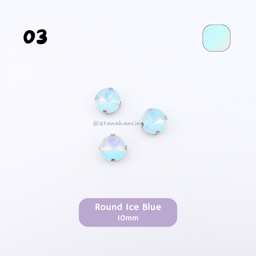 Pengaturan Cakar Kristal Pastel Bulat 10mm