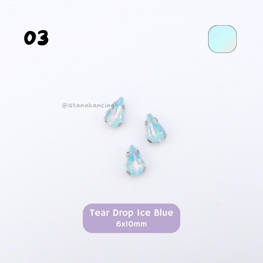 Tear Drop Pastel Crystal Claw Setting 6x10mm