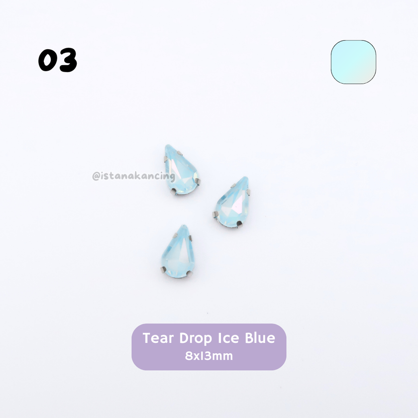 Tear Drop Pastel Crystal Claw Setting 8x13mm