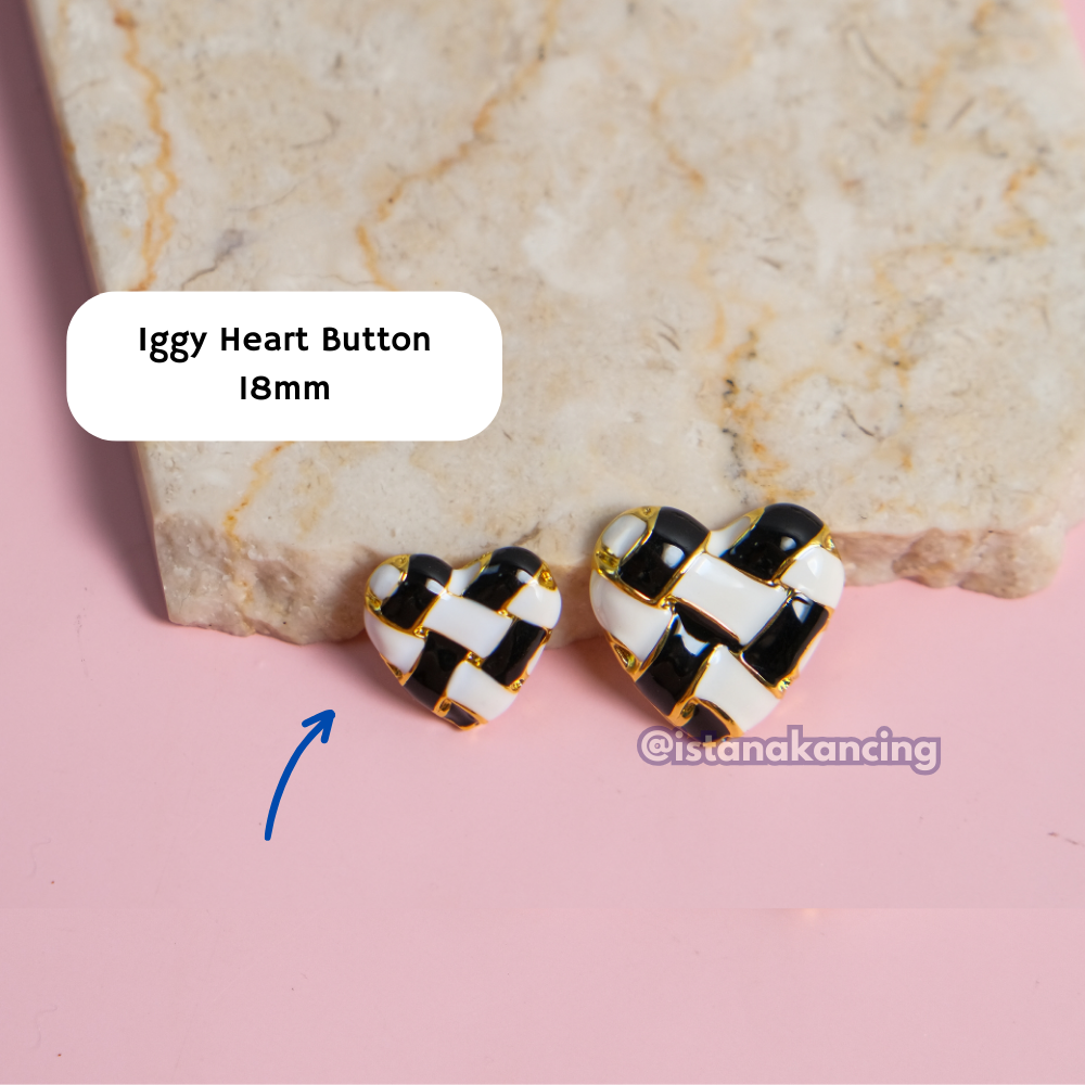 Iggy Heart Button 18mm & 25mm
