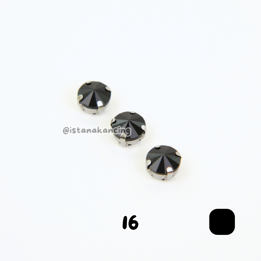 Round 10mm Rhinestone Kristal Cangkang