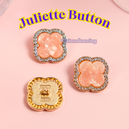 Juliette Pink Marble Button