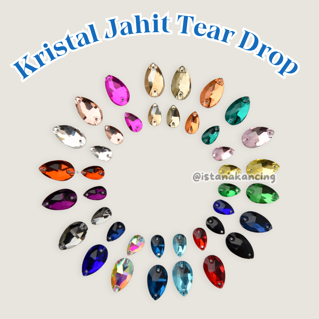 Kristal Jahit Tear Drop