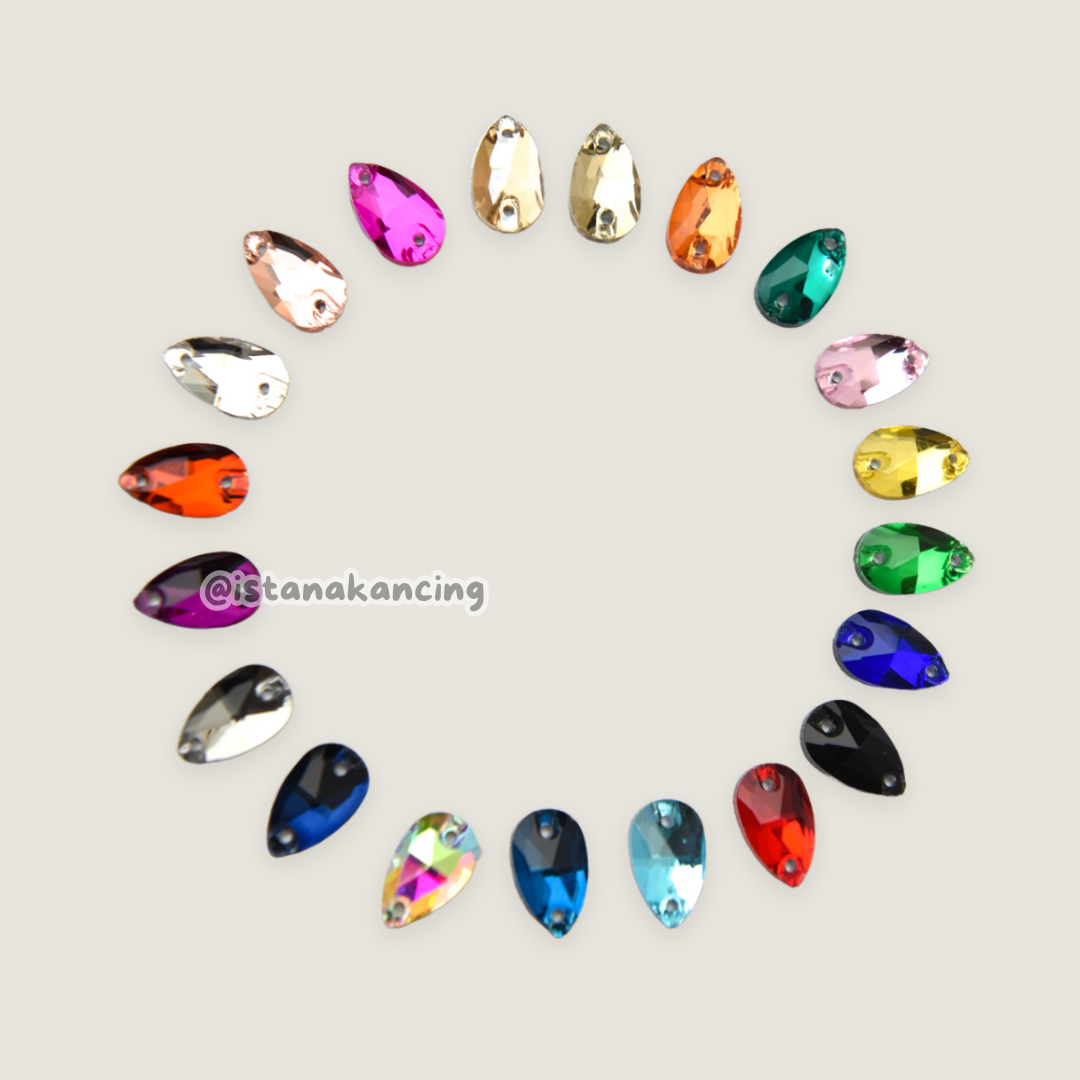 Kristal Jahit Tear Drop