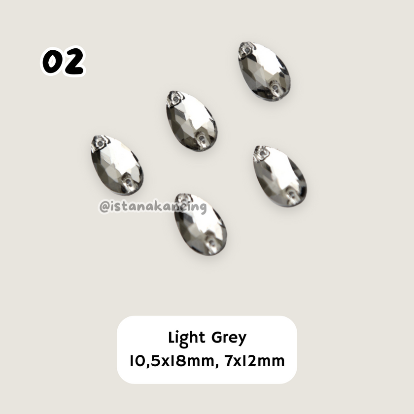 Kristal Jahit Tear Drop