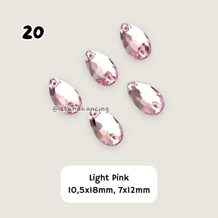 Kristal Jahit Tear Drop