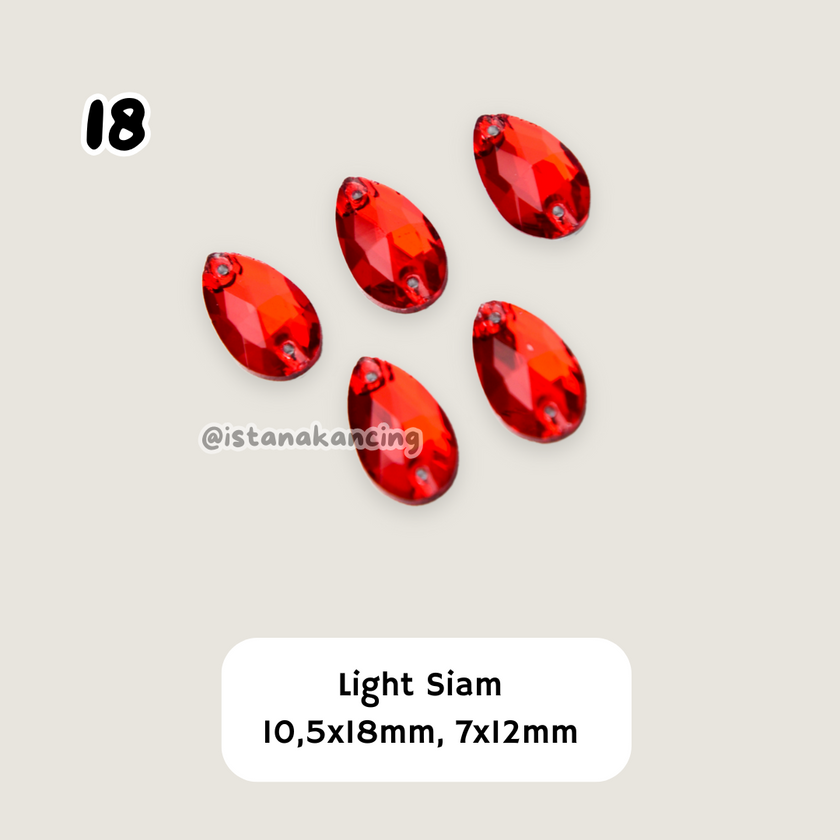 Kristal Jahit Tear Drop