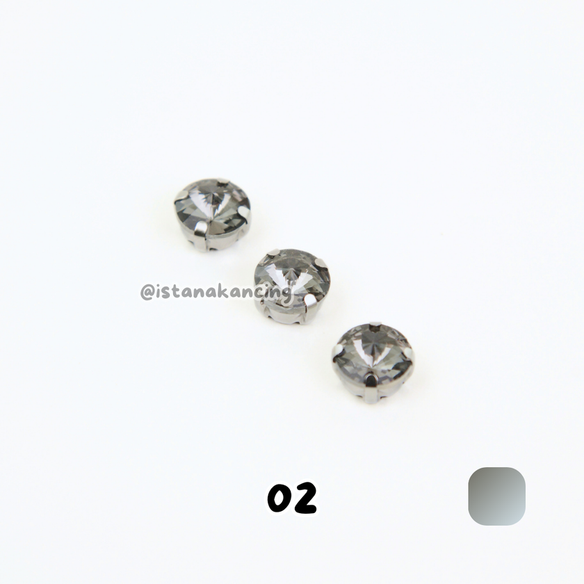 Round 10mm Rhinestone Kristal Cangkang