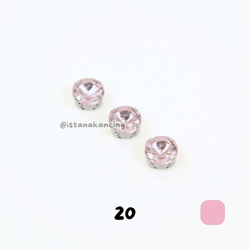 Round 10mm Rhinestone Kristal Cangkang