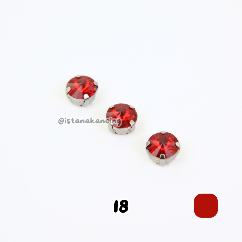 Round 10mm Rhinestone Kristal Cangkang