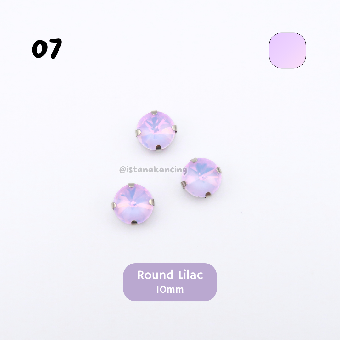 Round Pastel Crystal Claw Setting 10mm