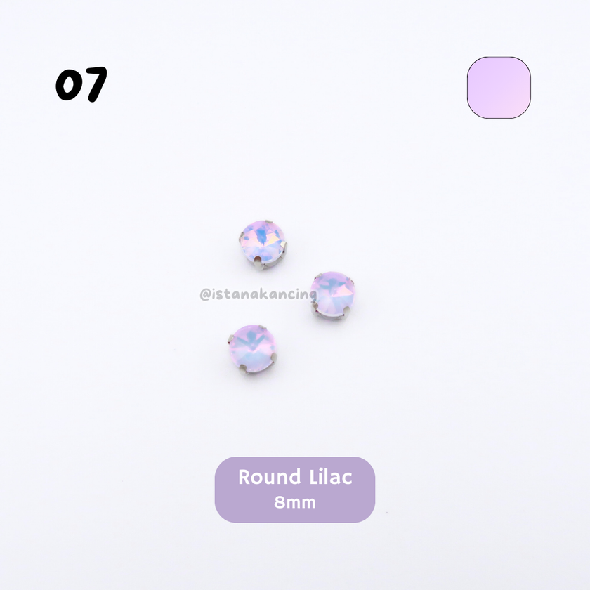 Pengaturan Cakar Kristal Pastel Bulat 8mm
