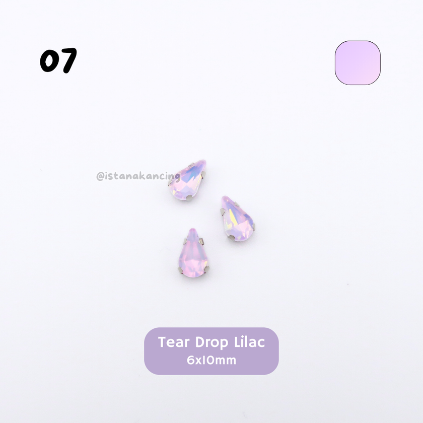 Tear Drop Pastel Crystal Claw Setting 6x10mm