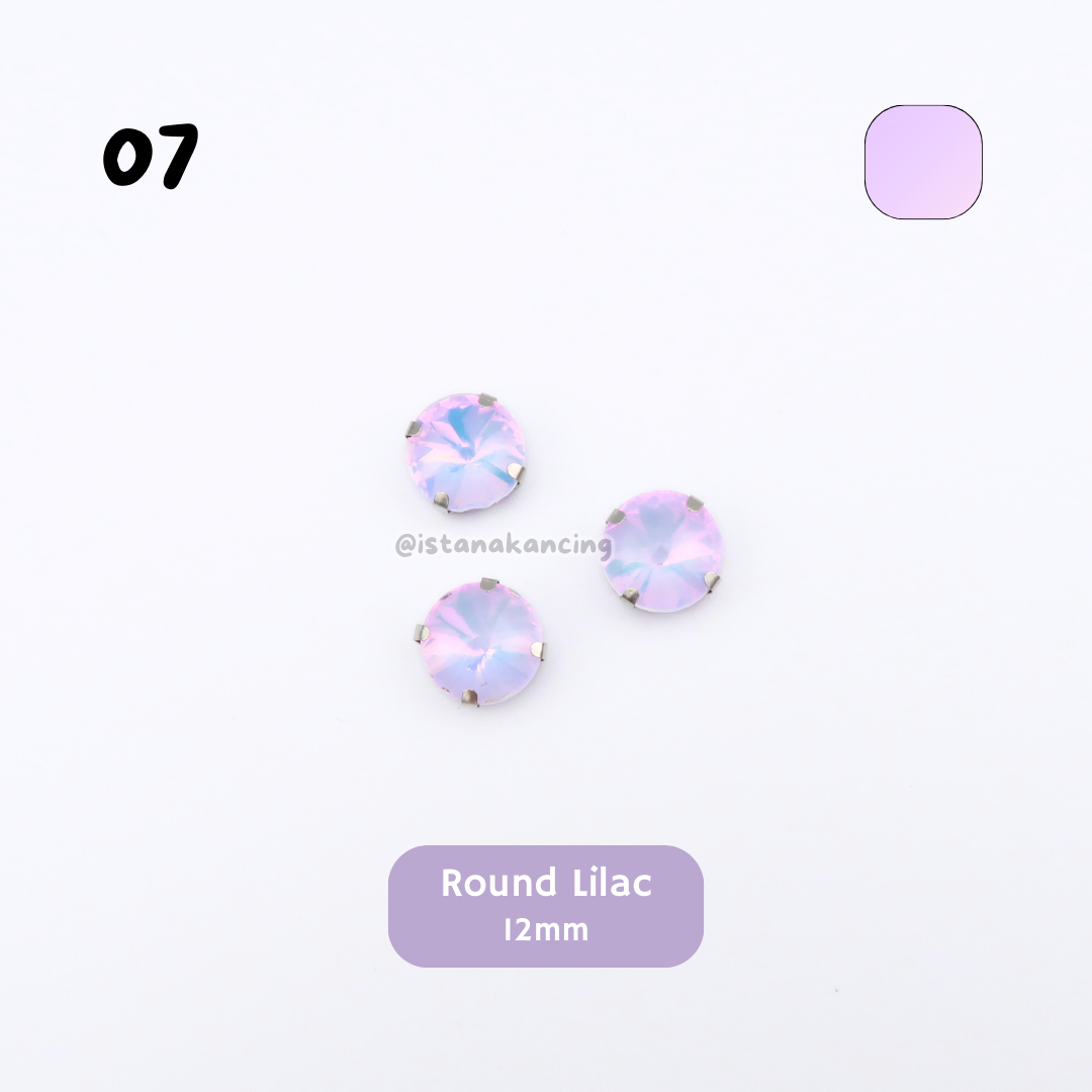 Round Pastel Crystal Claw Setting 12mm