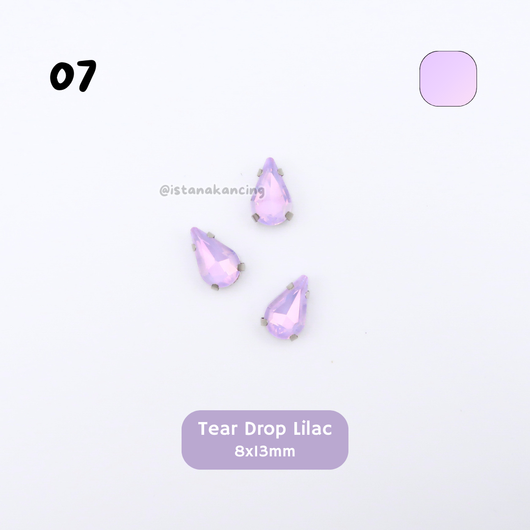 Tear Drop Pastel Crystal Claw Setting 8x13mm