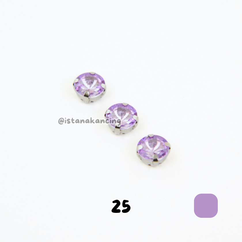 Round 10mm Rhinestone Kristal Cangkang