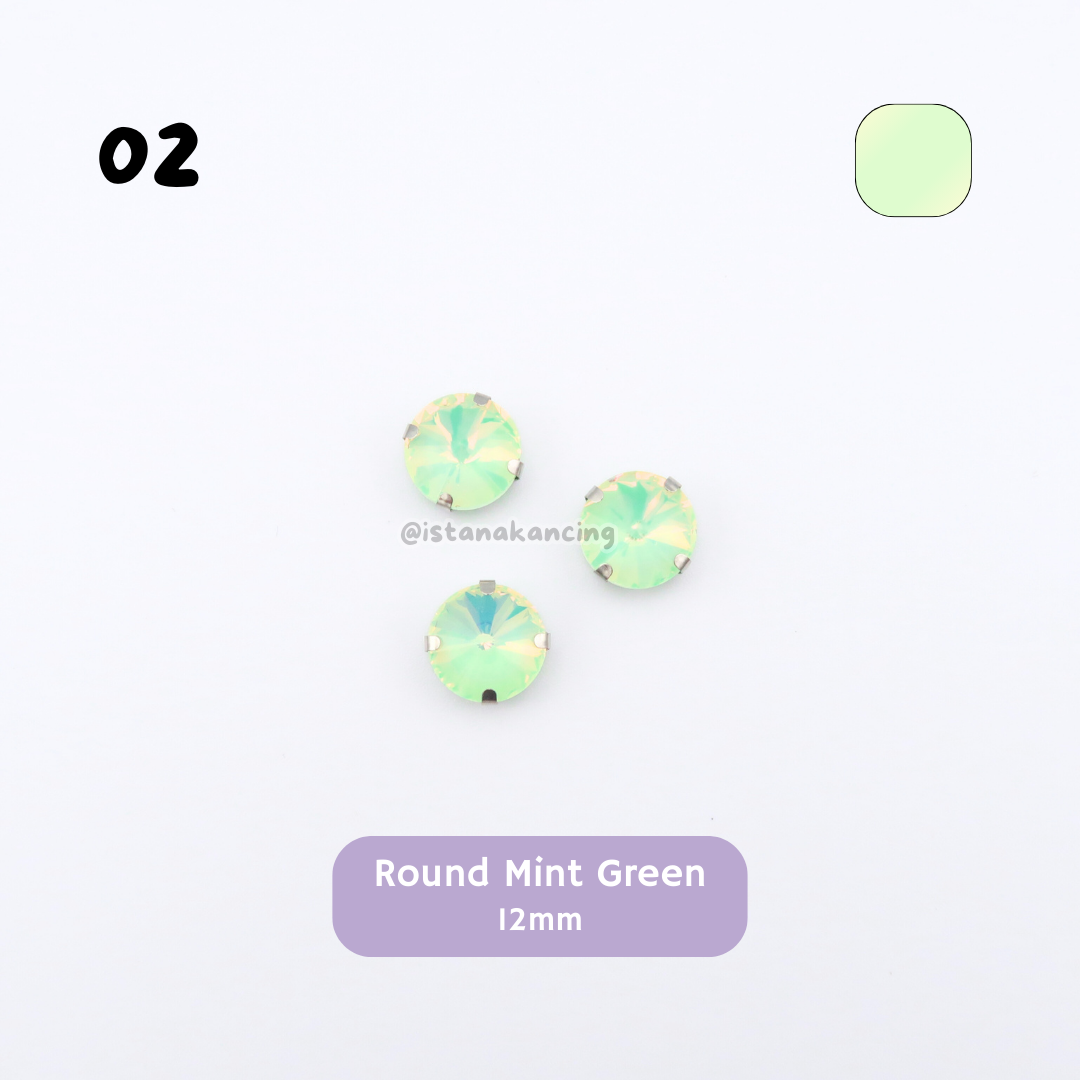 Round Pastel Crystal Claw Setting 12mm