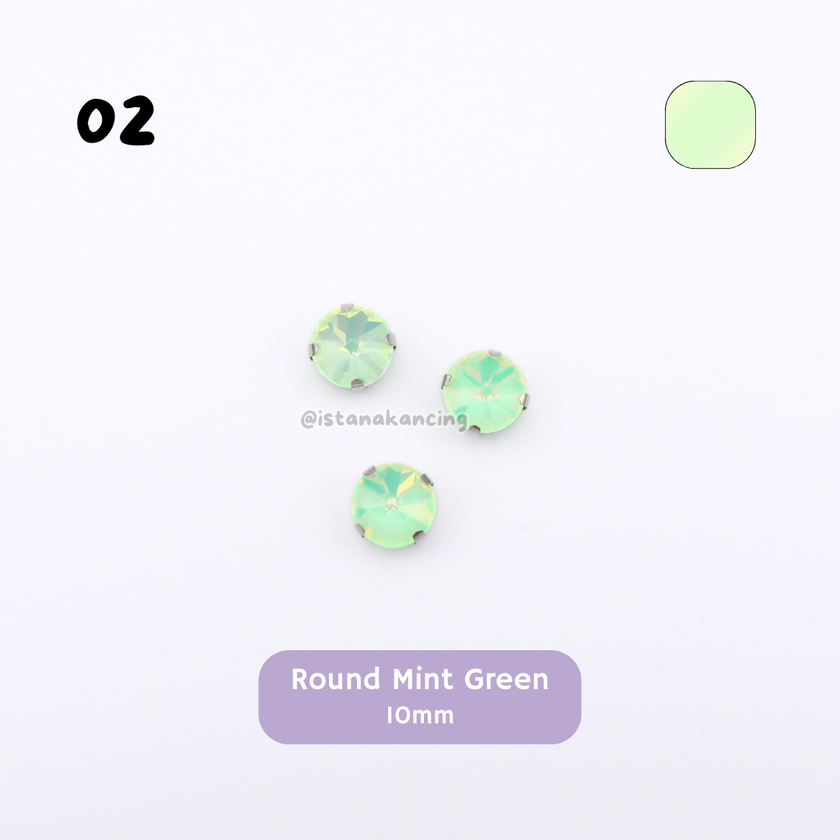 Pengaturan Cakar Kristal Pastel Bulat 10mm