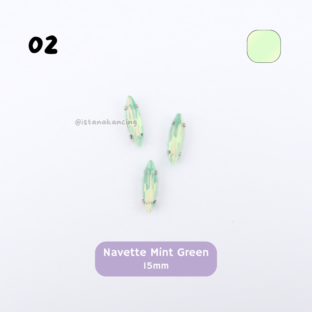 Navette Pastel Crystal Claw Setting 15mm