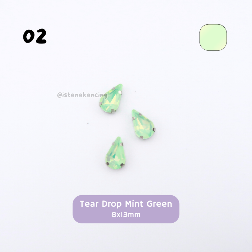 Tear Drop Pastel Crystal Claw Setting 8x13mm