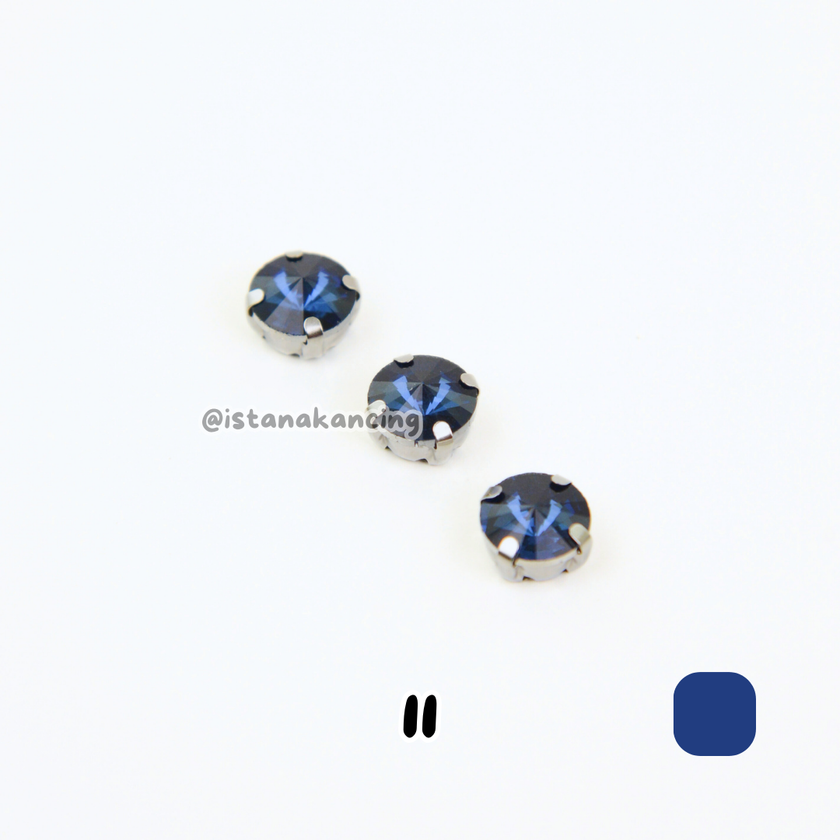 Round 10mm Rhinestone Kristal Cangkang