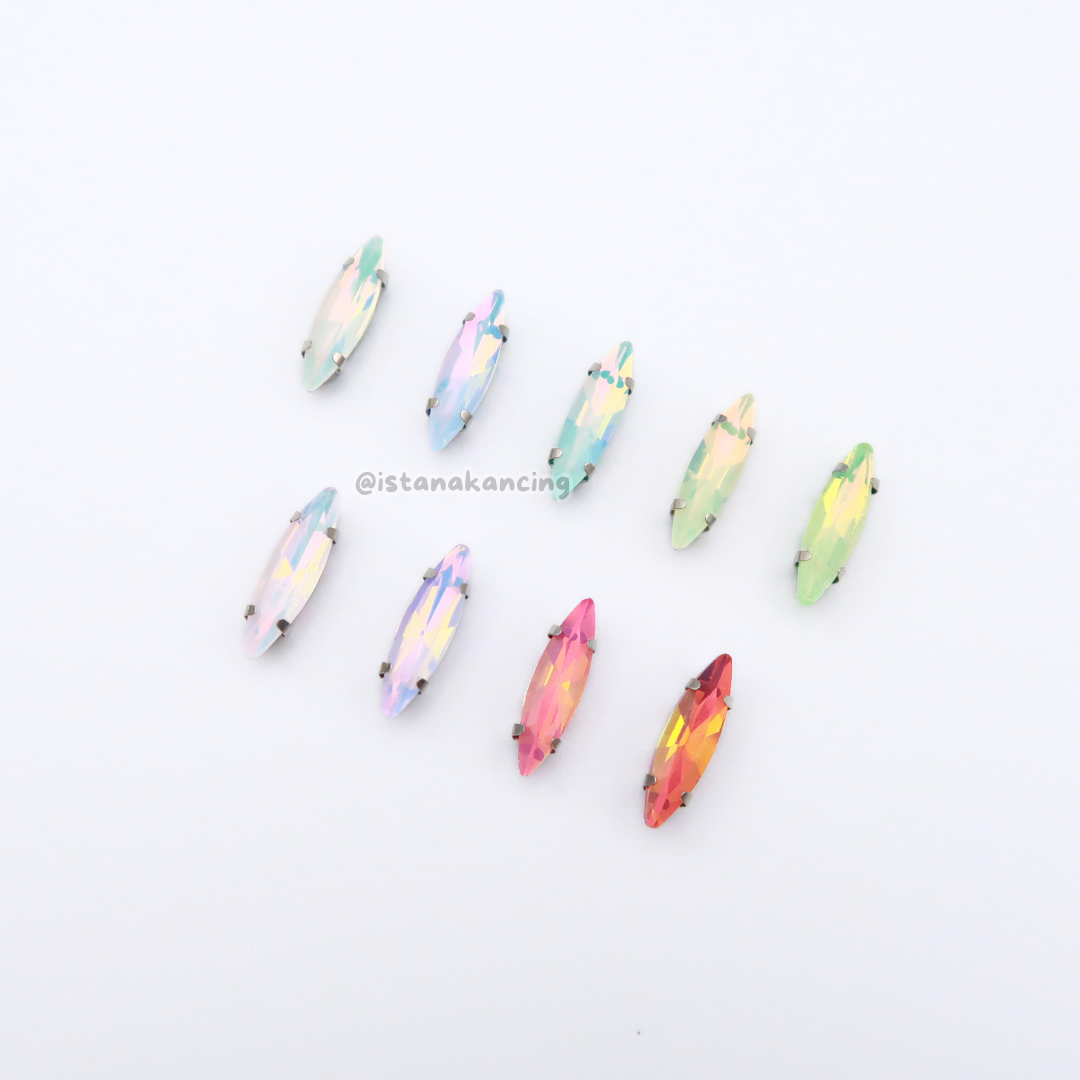 Navette Pastel Crystal Claw Setting 15mm