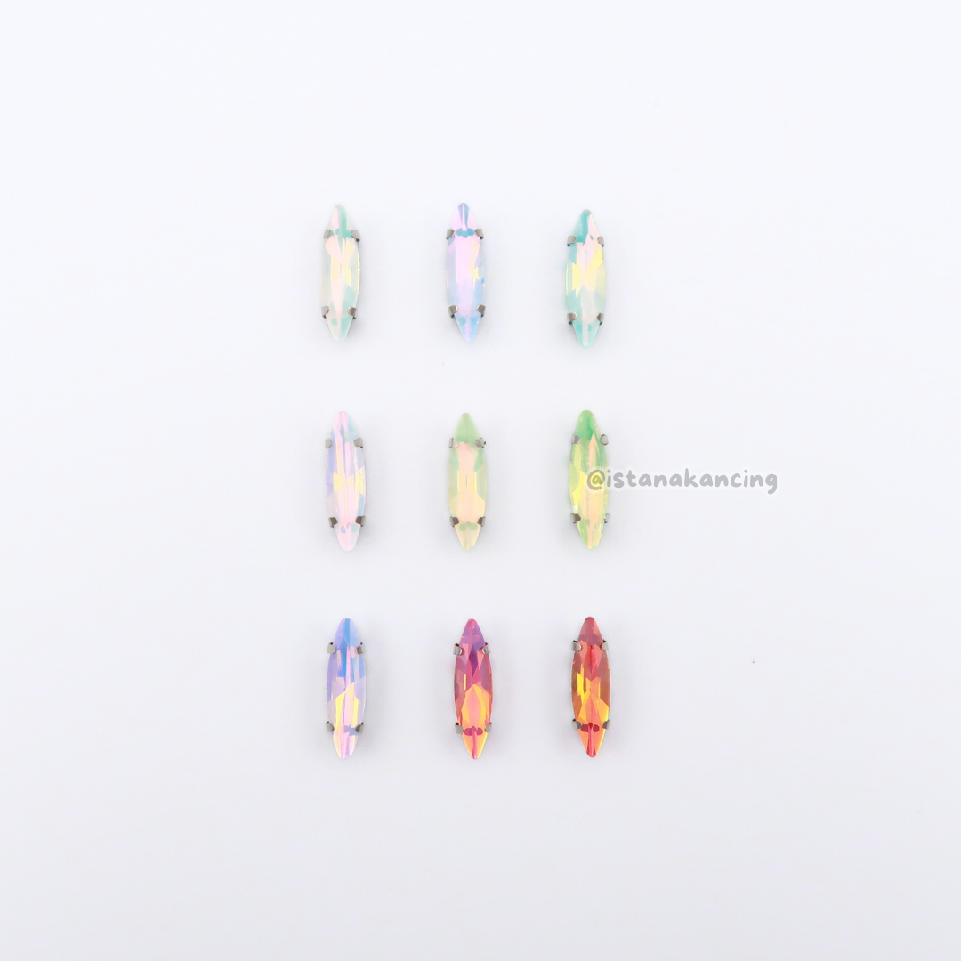 Navette Pastel Crystal Claw Setting 15mm