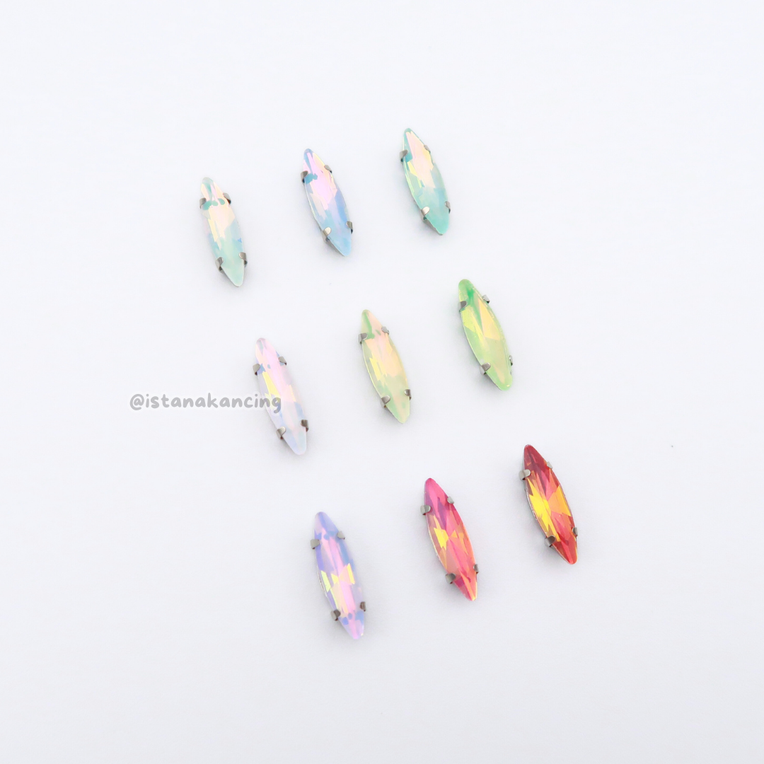 Navette Pastel Crystal Claw Setting 15mm