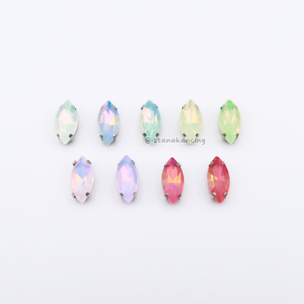 Navette Pastel Crystal Claw Setting 7x15mm